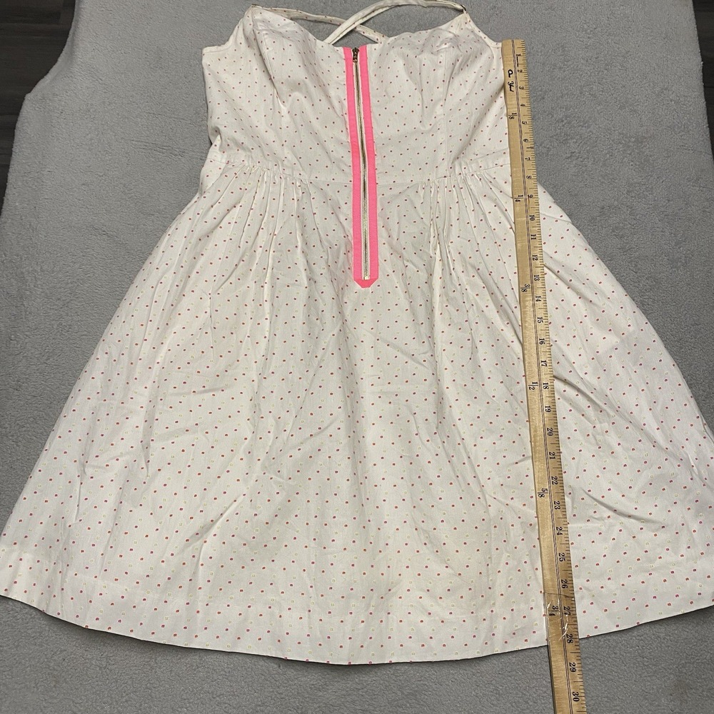 Lilly Pulitzer Alexa Dress 10 Resort White Clip Dot Polka Dot Front Zip Whimsy - Picture 7 of 8